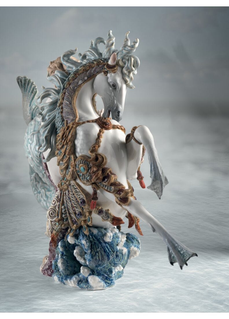 Arion on A Seahorse Sculpture. Limited Edition in Lladró
