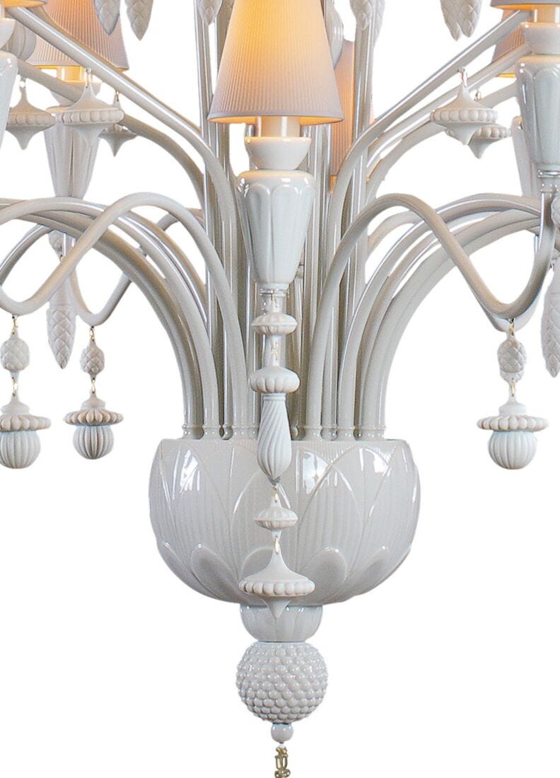 Ivy and Seed 32 Lights Chandelier. Large Model. White (US) in Lladró