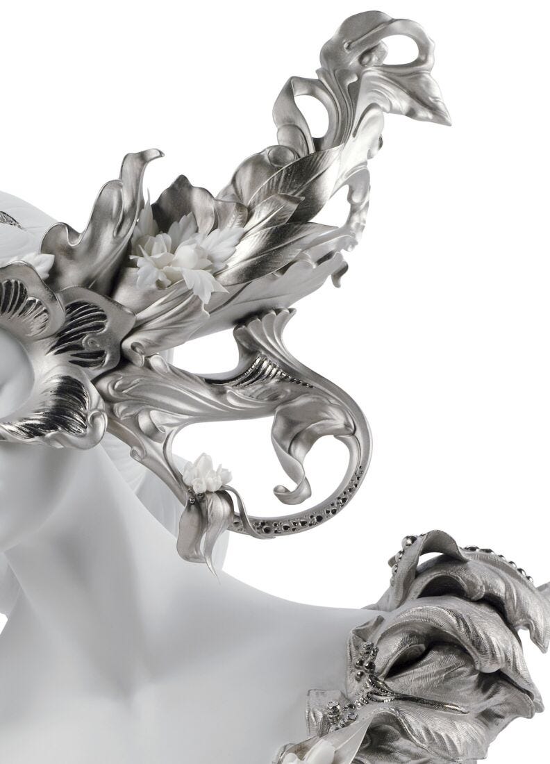 Carnival Fantasy Sculpture. Limited Edition. Silver Lustre in Lladró