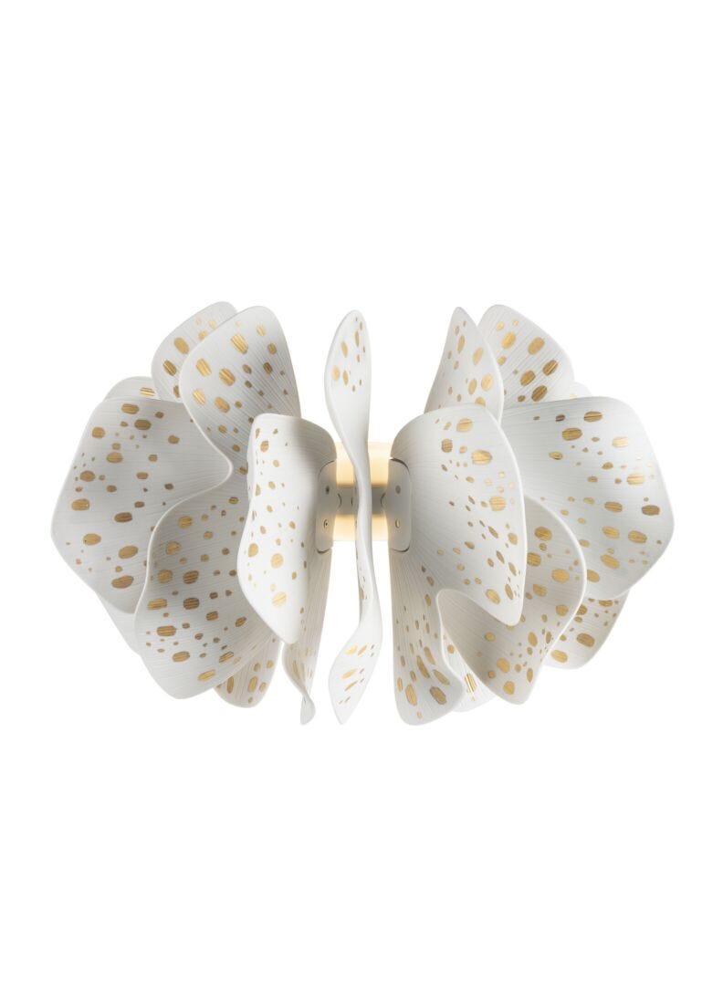 Nightbloom Wall Sconce. White & gold. (US) in Lladró
