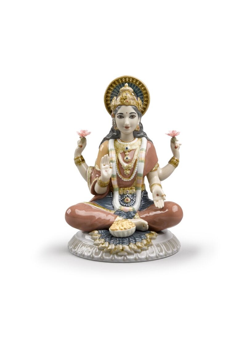 Goddess Sri Lakshmi Figurine in Lladró