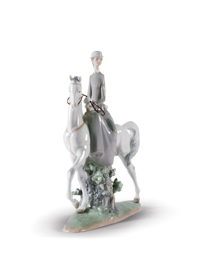 Woman on Horse Figurine in Lladró