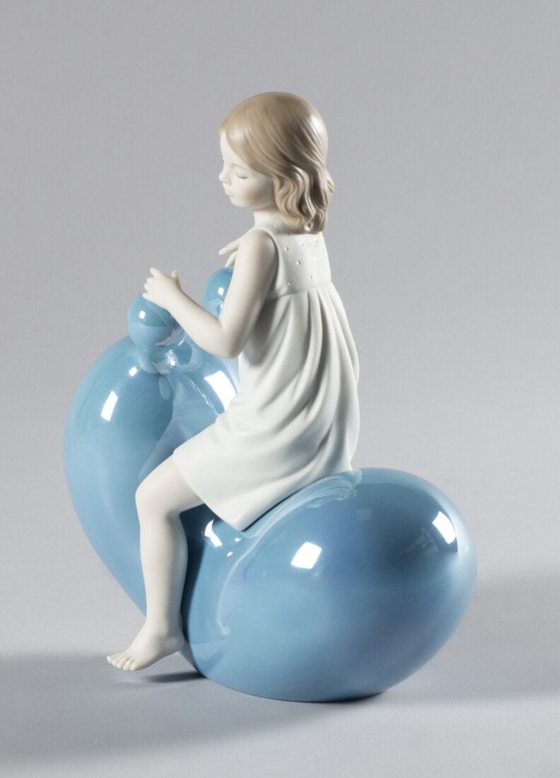 My Seesaw Balloon Girl Figurine. Blue in Lladró