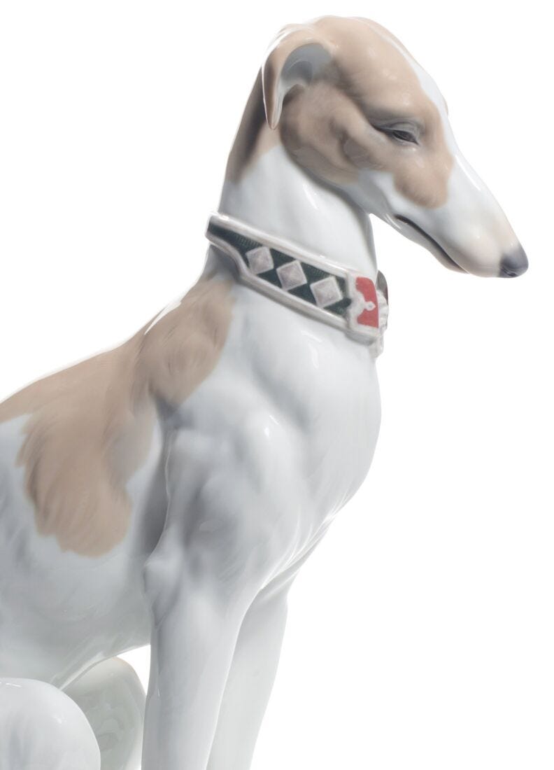 Pensive Greyhound Dog Figurine in Lladró