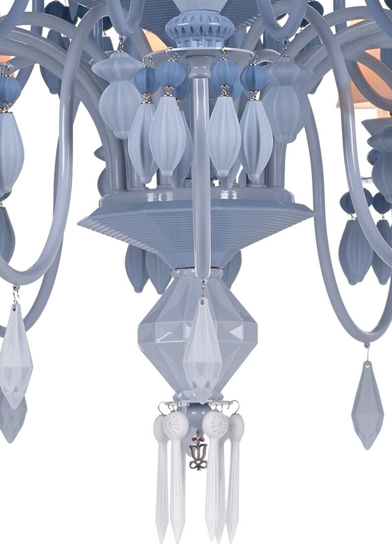 Belle de Nuit 40 Lights Chandelier. Blue (CE/UK) - Lladro-Europe