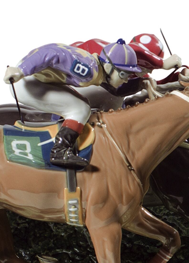 Escultura caballos Carrera en el hipódromo. Serie limitada en Lladró