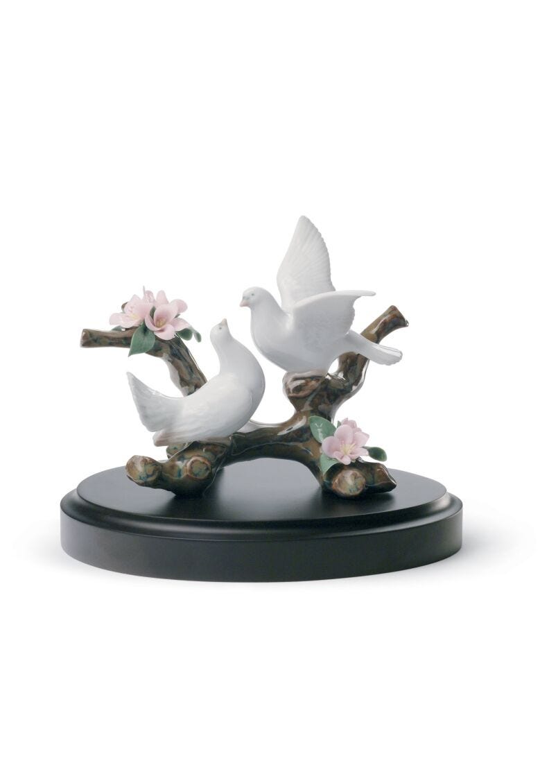 Doves on A Cherry Tree Figurine in Lladró