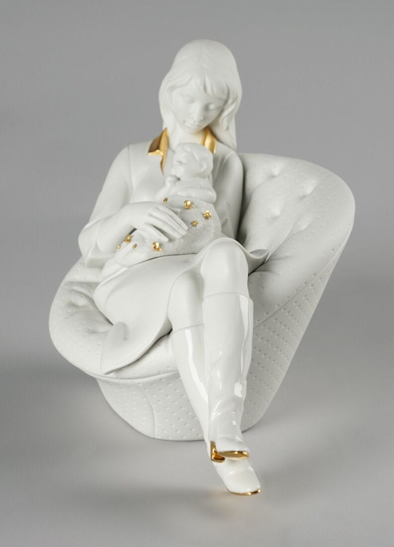 Figurina Dormendo con mamma. Lustro oro <(>&<)> bianco in Lladró
