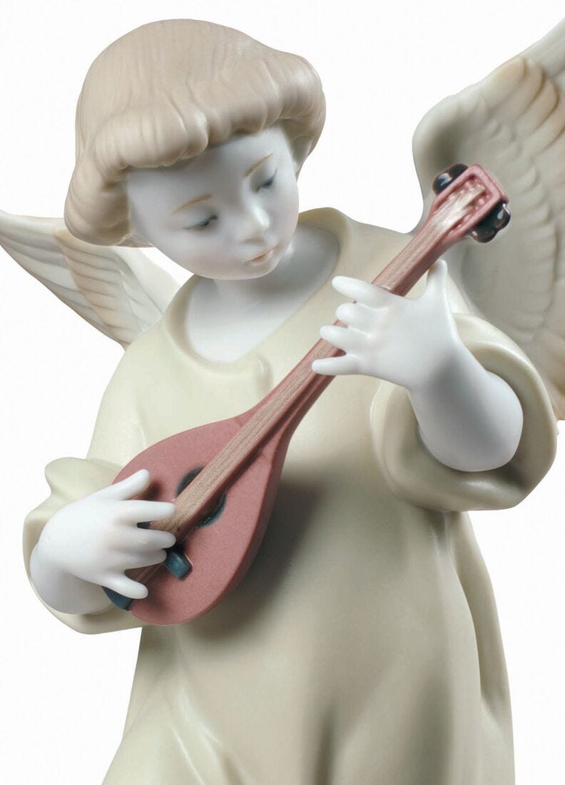 Figurina Angelo con mandolino in Lladró