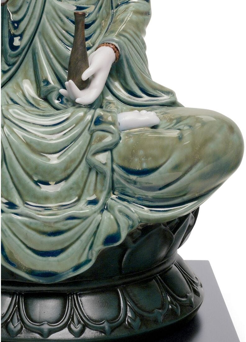 Kwan Yin Figurine. Green in Lladró