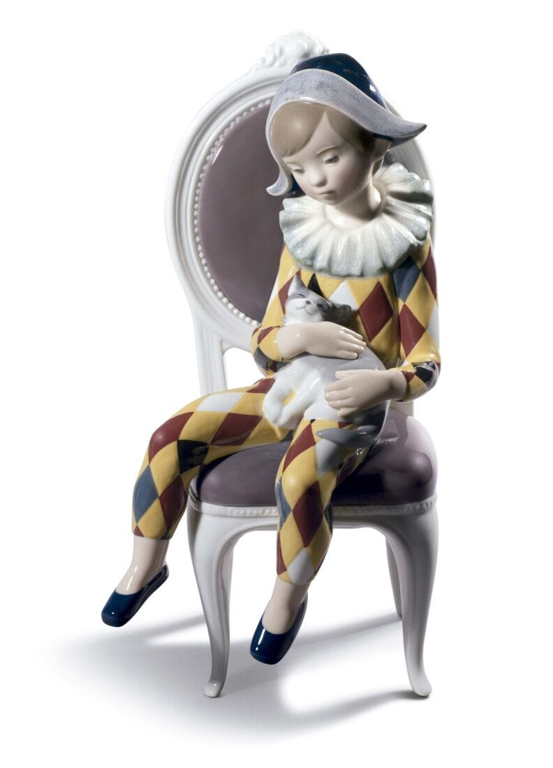 Figura Niño arlequín sentado en Lladró