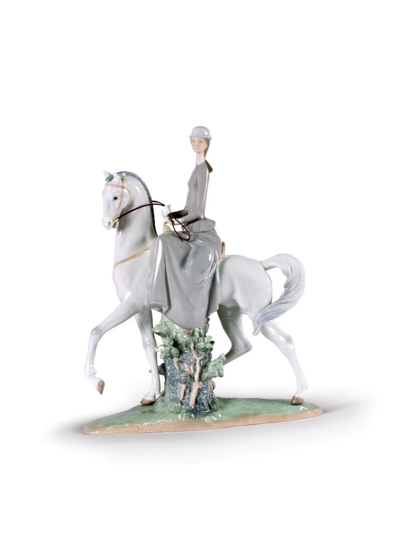 Woman on Horse Figurine in Lladró