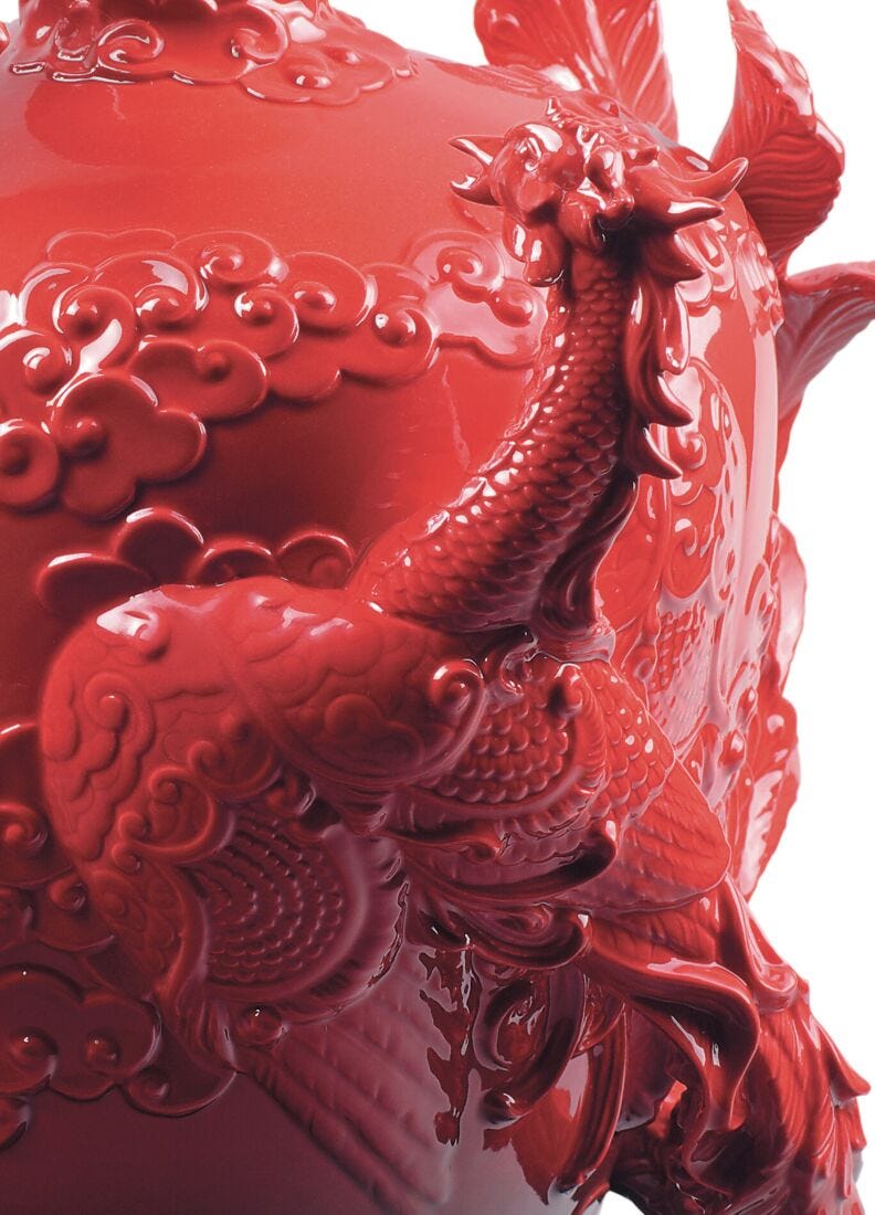 Dragon and Phoenix Vase in Lladró