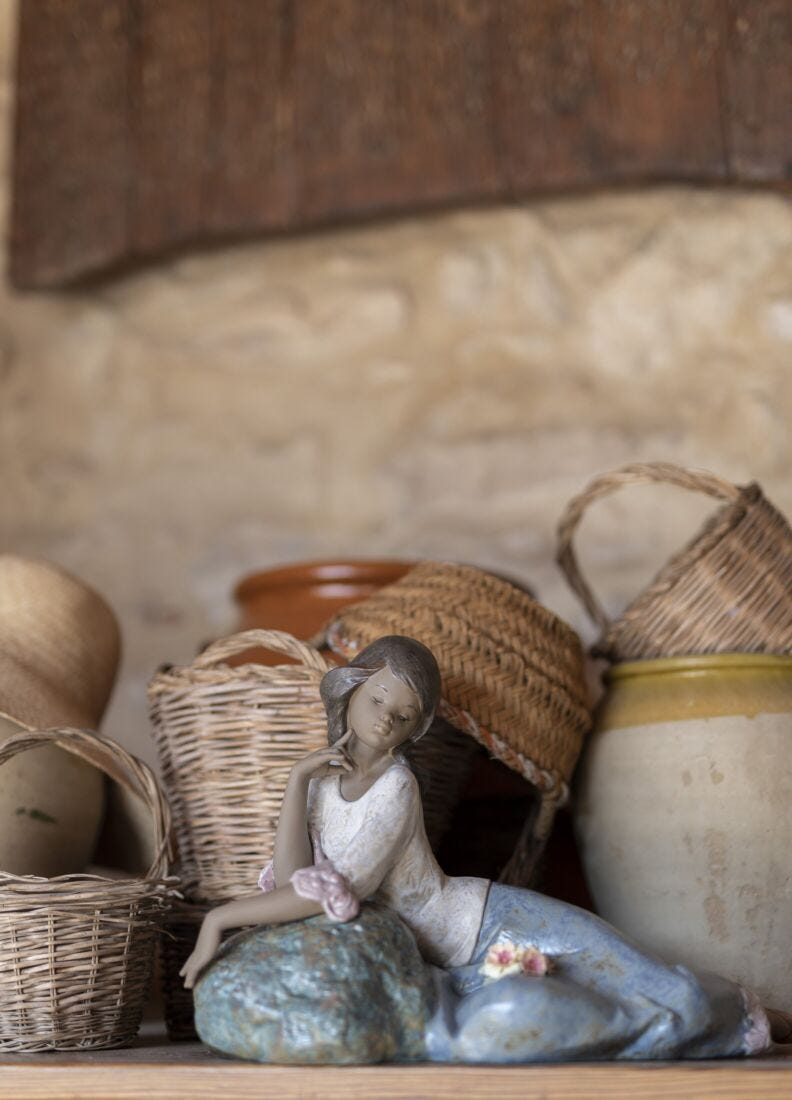 Meditative Moment Woman Figurine in Lladró