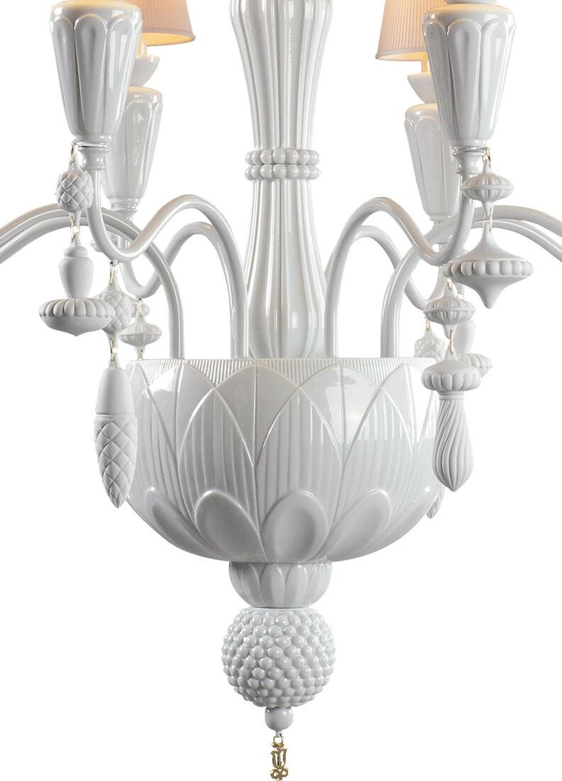Ivy and Seed 8 Lights Chandelier. White (CE/UK/CCC) in Lladró