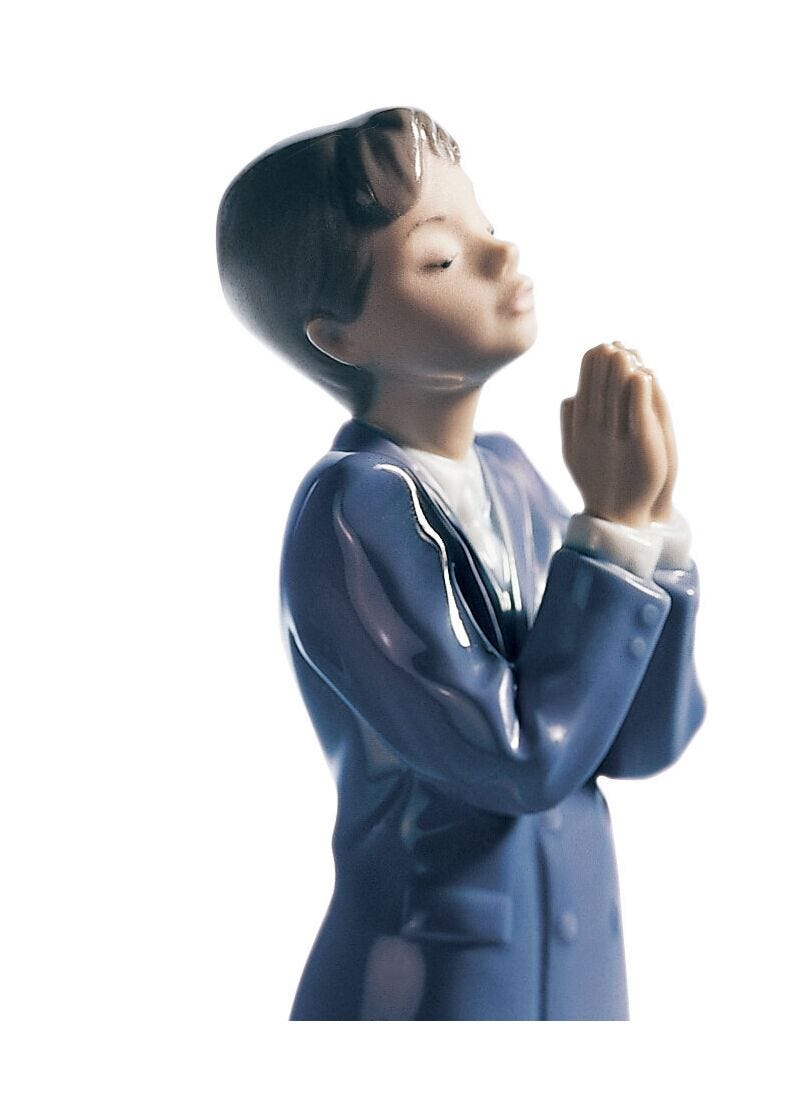 Communion Prayer Boy Figurine in Lladró