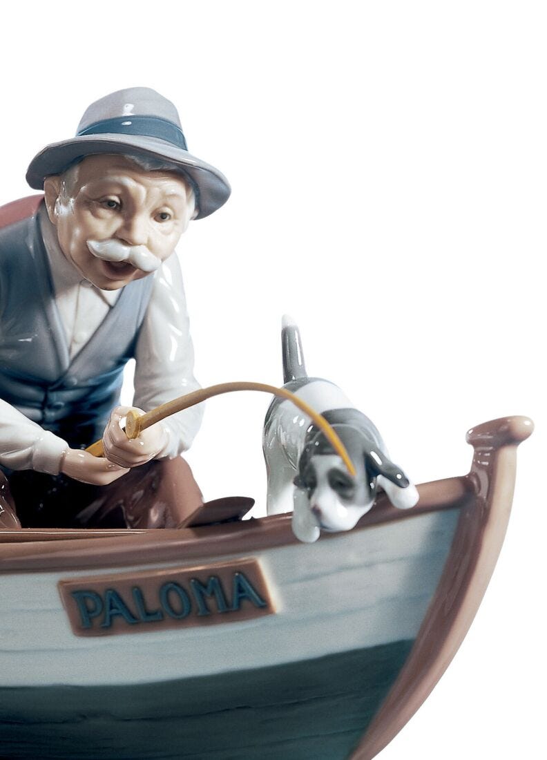 Lladro Fishing with Gramps Figurine