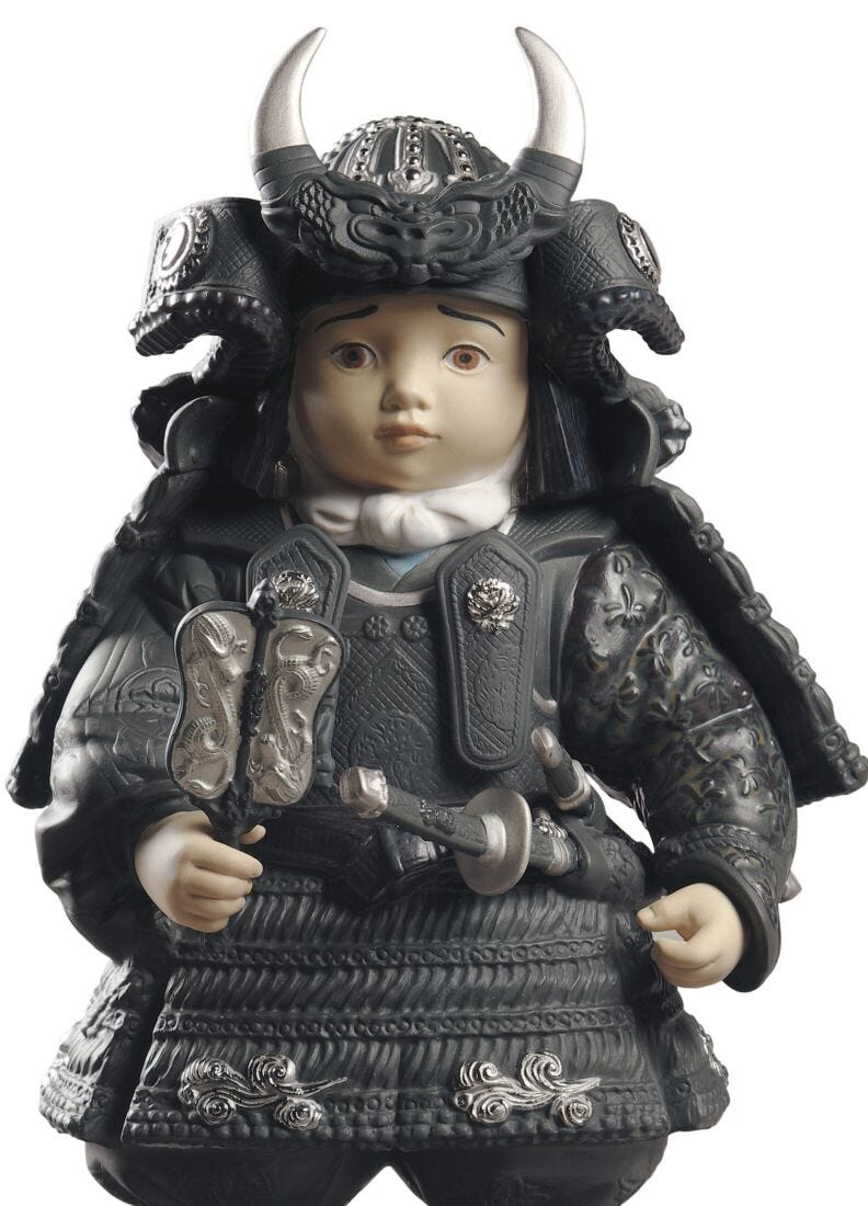 Warrior Boy Figurine. Silver Lustre. Limited Edition in Lladró