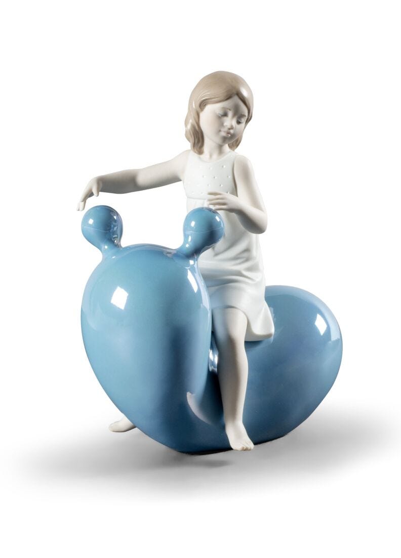 Figurina La mia altalena palloncino. Blu in Lladró