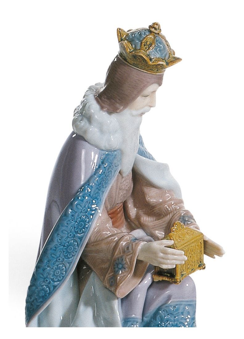 Figura Rey Melchor en Belén en Lladró