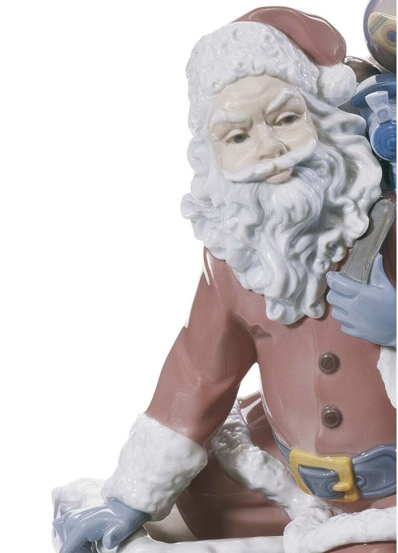 Figurina Babbo Natale Giù per il camino Edizione limitata in Lladró