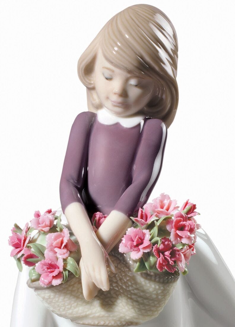 May Flowers Girl Figurine. Special Version in Lladró