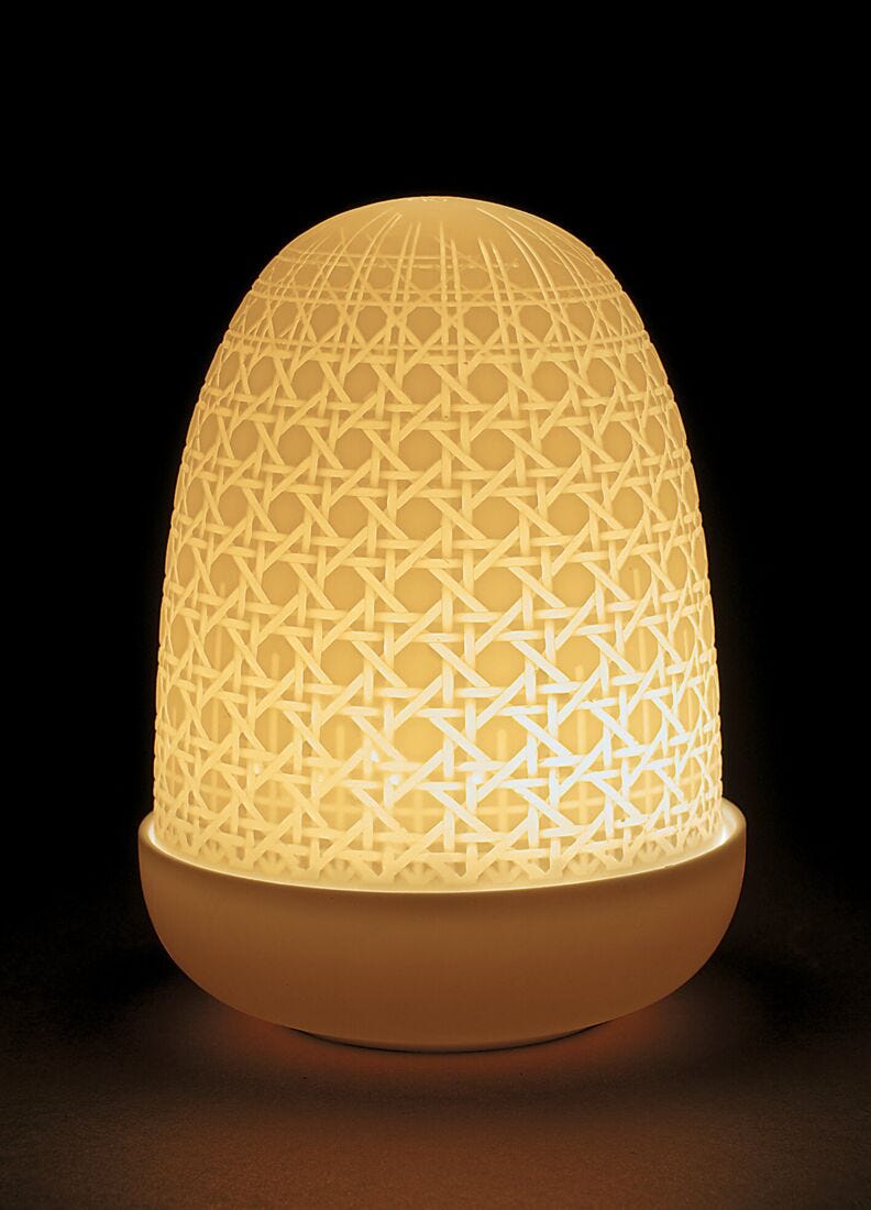 Wicker Dome Table Lamp in Lladró