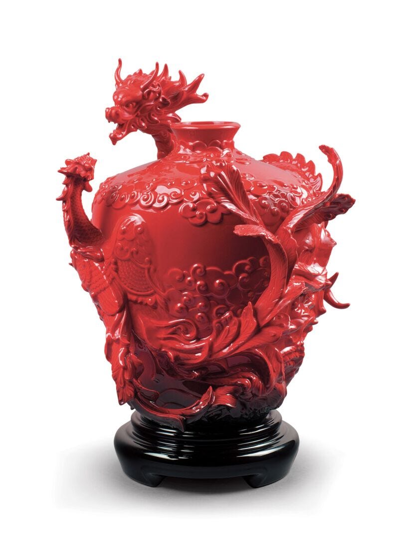 Dragon and Phoenix Vase in Lladró