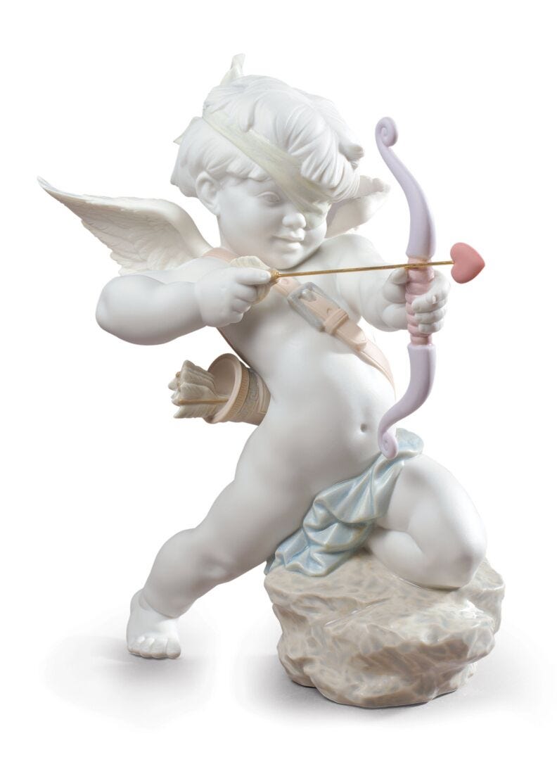 Straight to The Heart Cupid Angel Figurine in Lladró