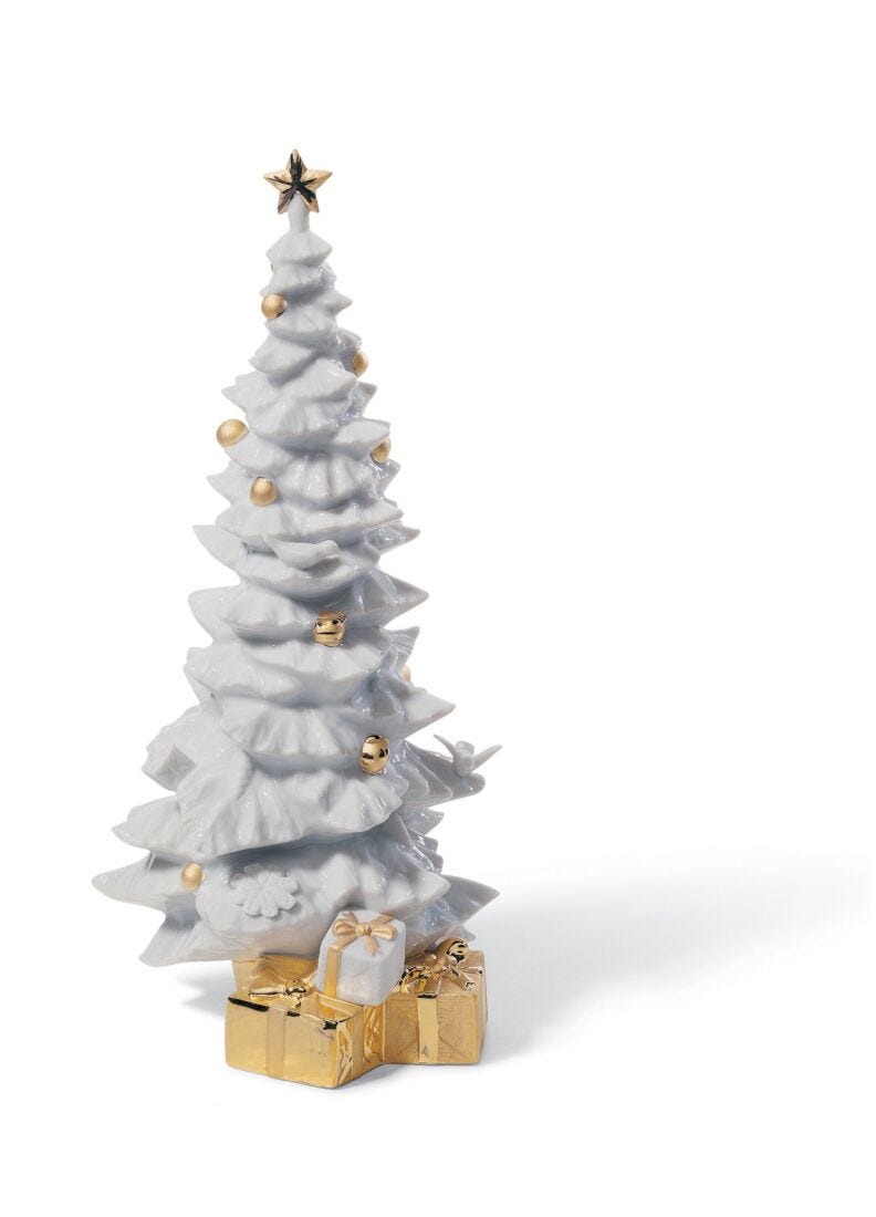 Figurina Albero di Natale con regali. Lustro oro in Lladró