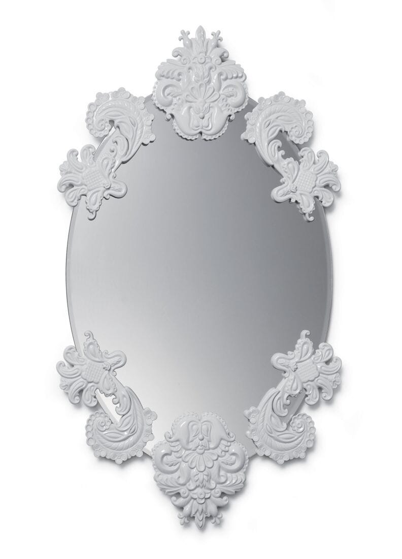 Specchio da parete ovale senza cornice. Edizione limitata in Lladró