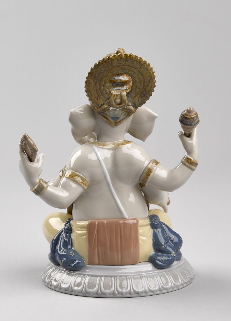 Figura Ganesha con mridangam en Lladró