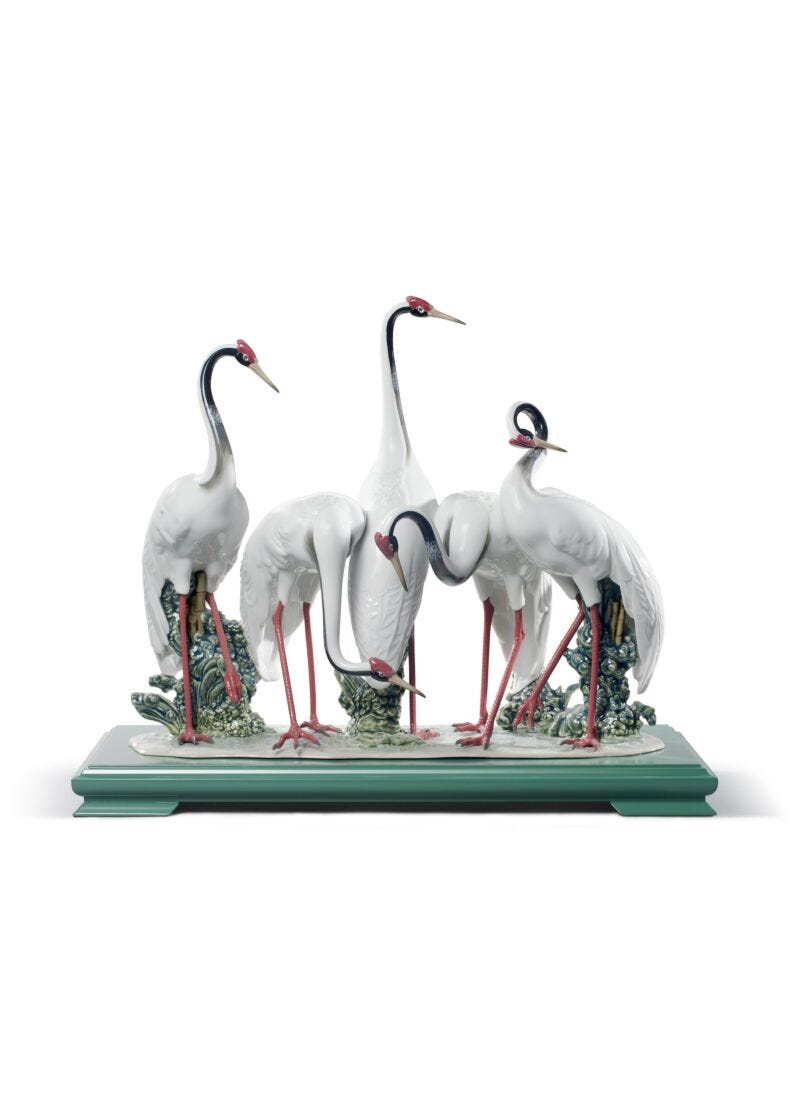 Flock of Cranes Sculpture. Limited Edition in Lladró