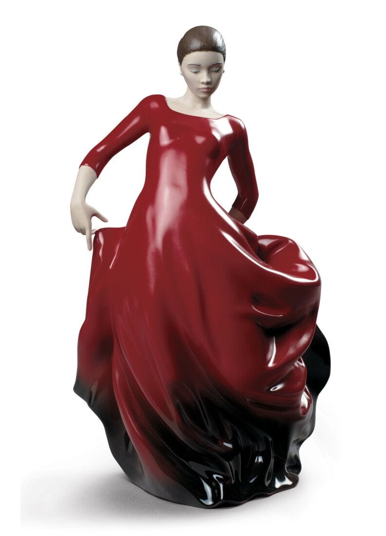 Buleria Flamenco Dancer Woman Figurine. Red in Lladró