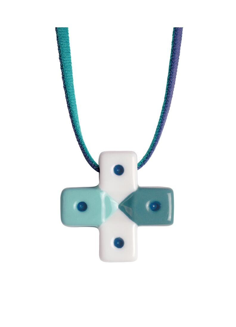 Greek Cross Pendant. Blue in Lladró