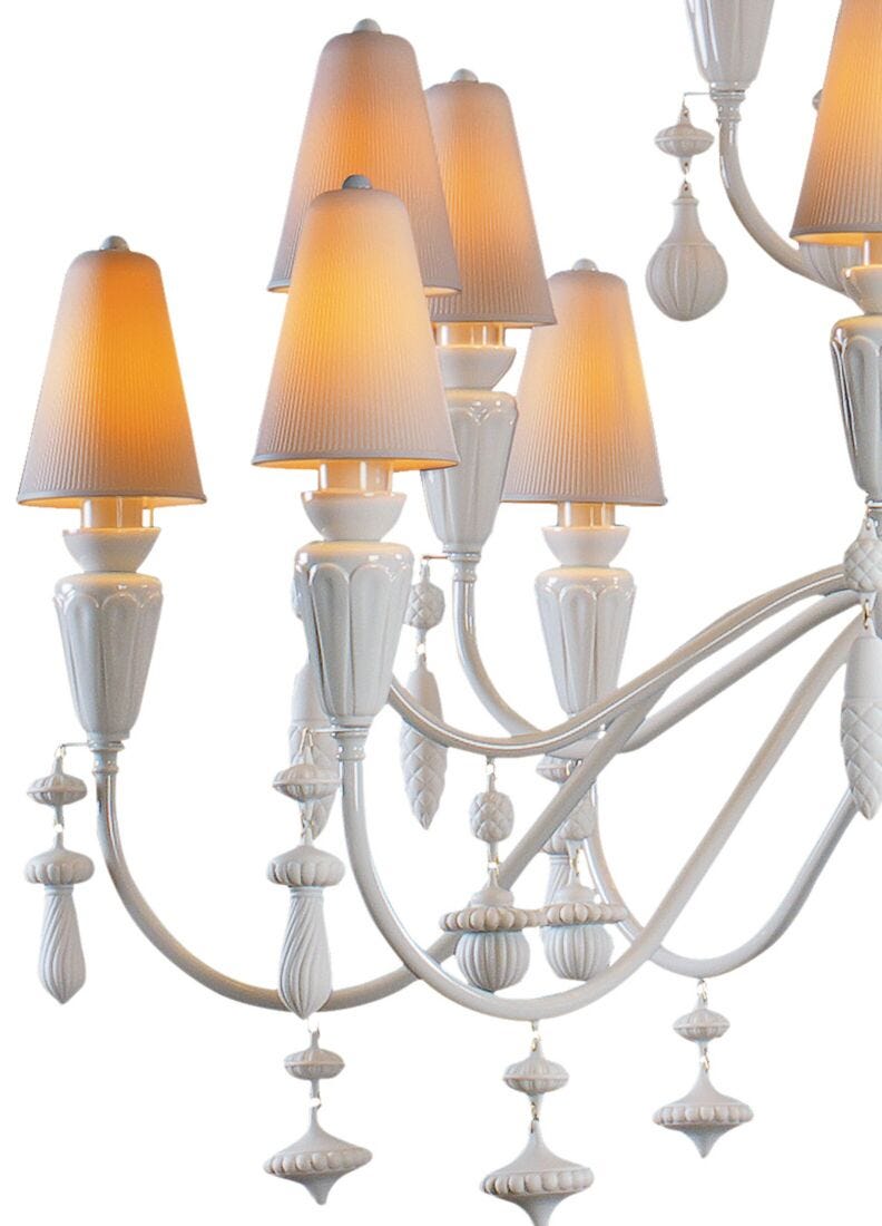 Ivy and Seed 32 Lights Chandelier. Large Model. White (US) in Lladró