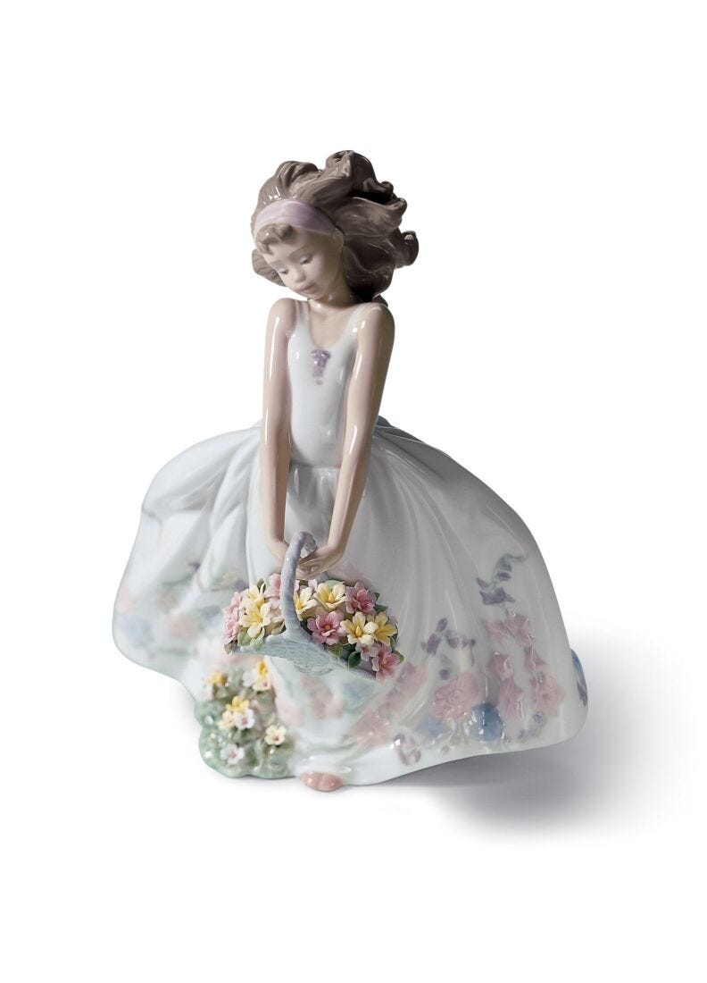 Wild Flowers Girl Figurine in Lladró