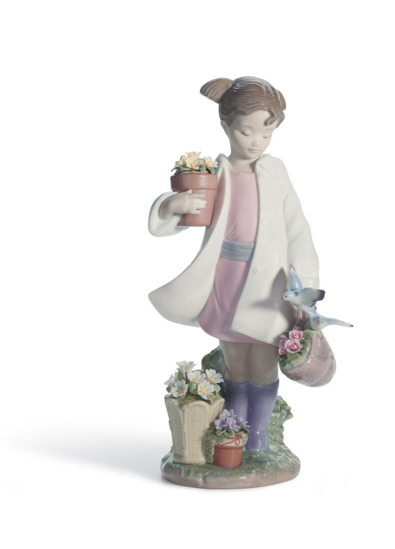 Delicate Nature Girl Figurine in Lladró