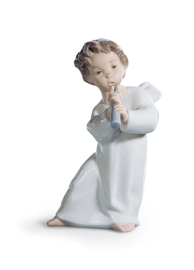 Angel with Flute Figurine in Lladró