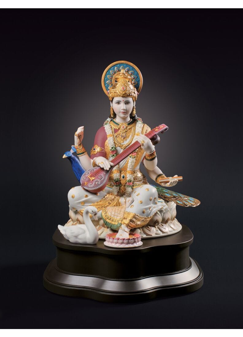 Scultura Saraswati. Serie limitata in Lladró