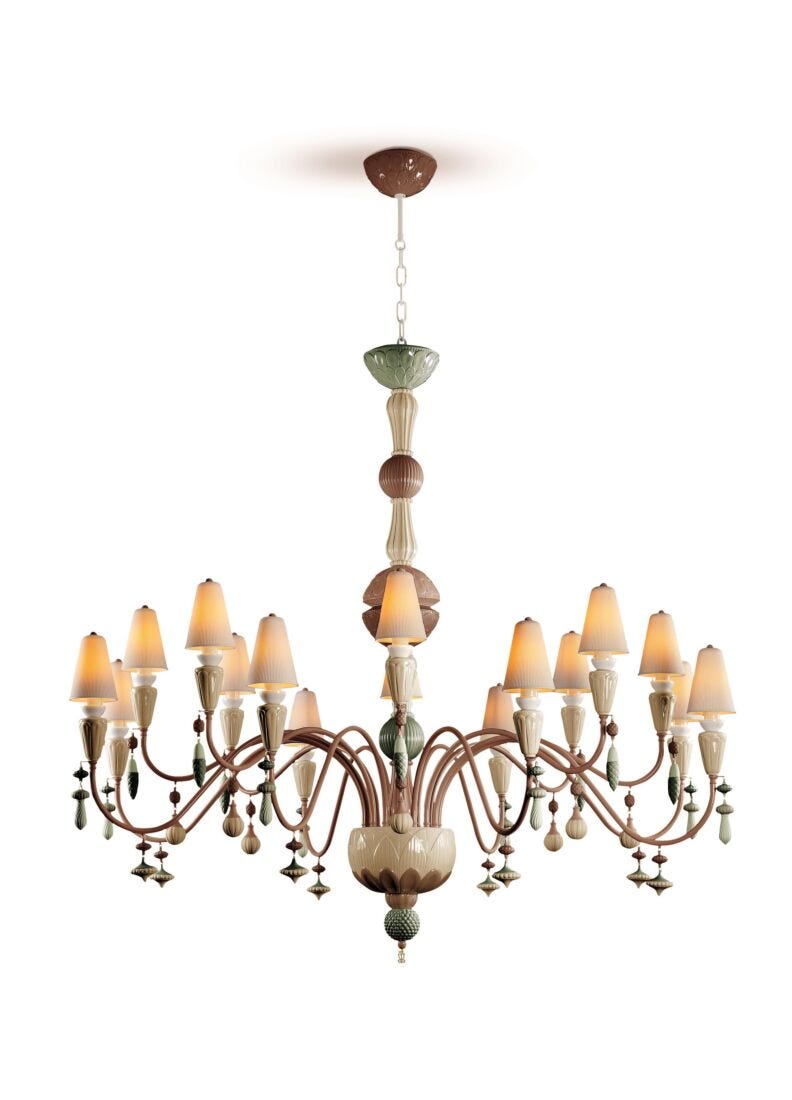 Ivy and Seed 16 Lights Chandelier. Large Flat Model. Spices (CE/UK/CCC) in Lladró