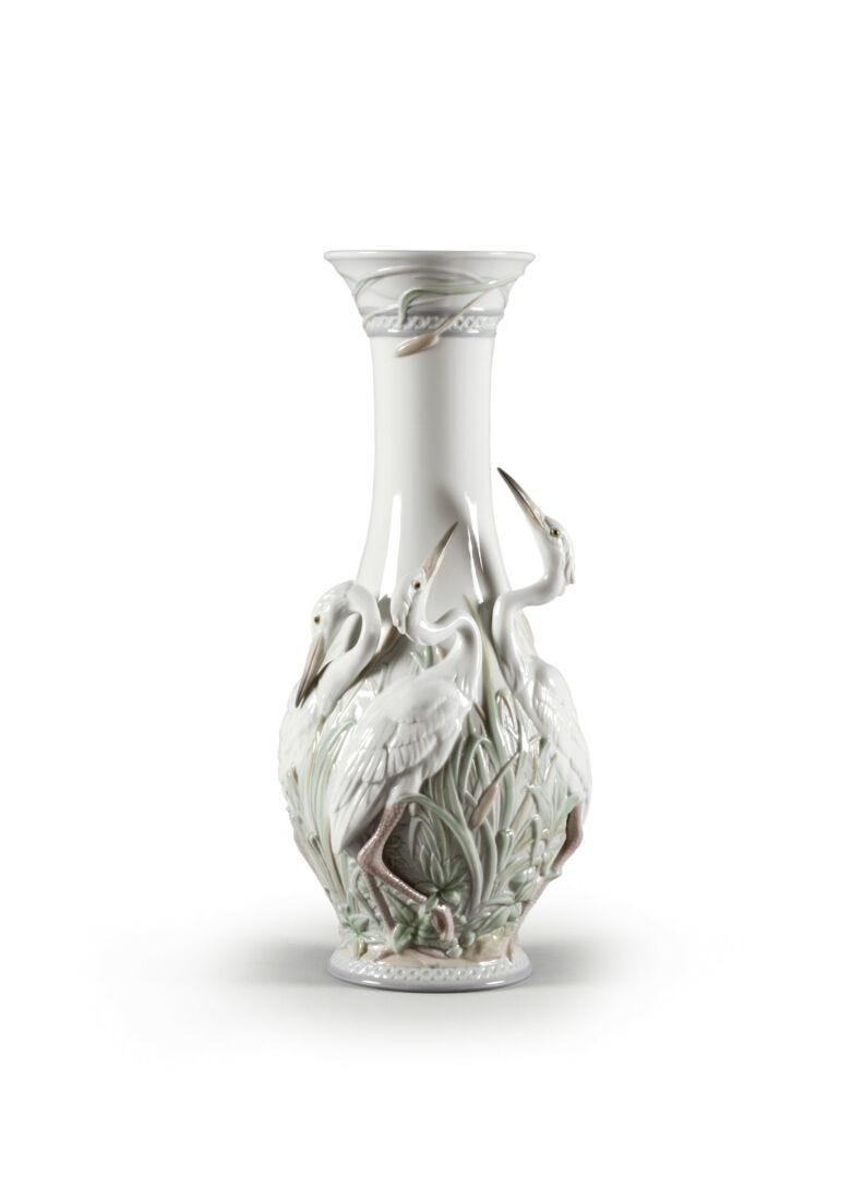 Herons' Realm Vase in Lladró