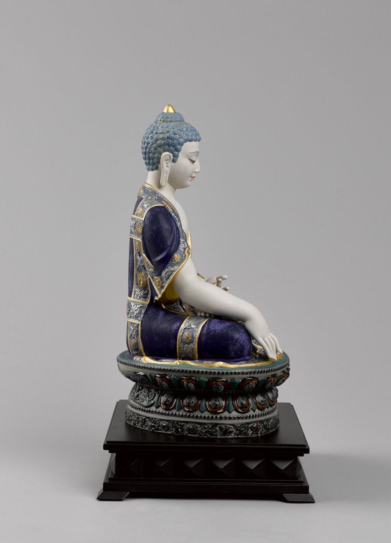 Scultura Budda Shakyamuni. Lustro oro. Edizione limitata in Lladró