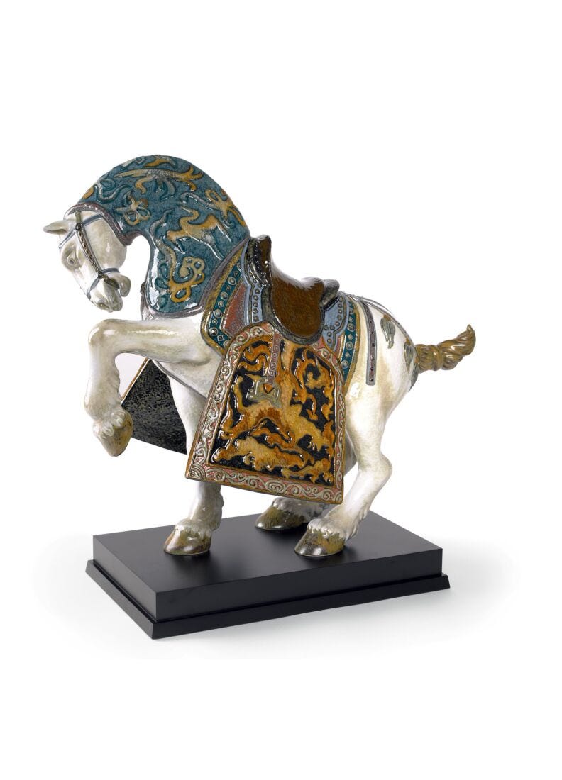 Oriental Horse Sculpture. Glazed. Limited Edition in Lladró