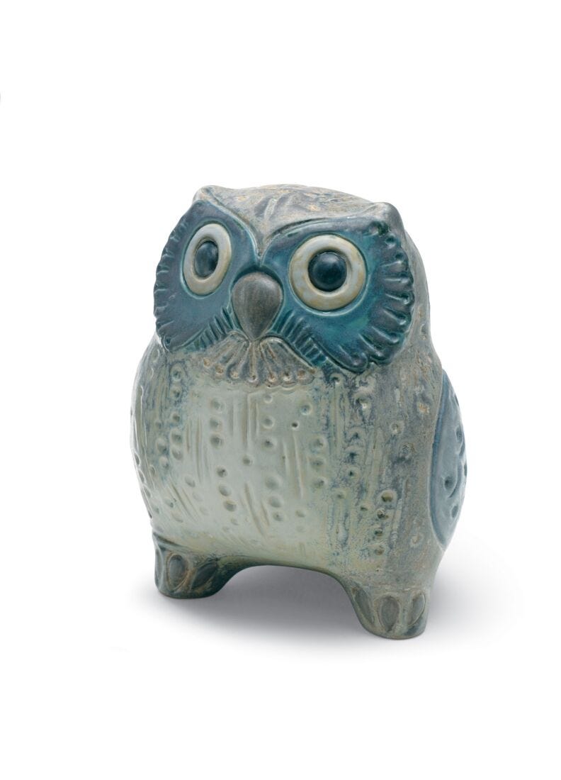 Owl Figurine. Grey in Lladró