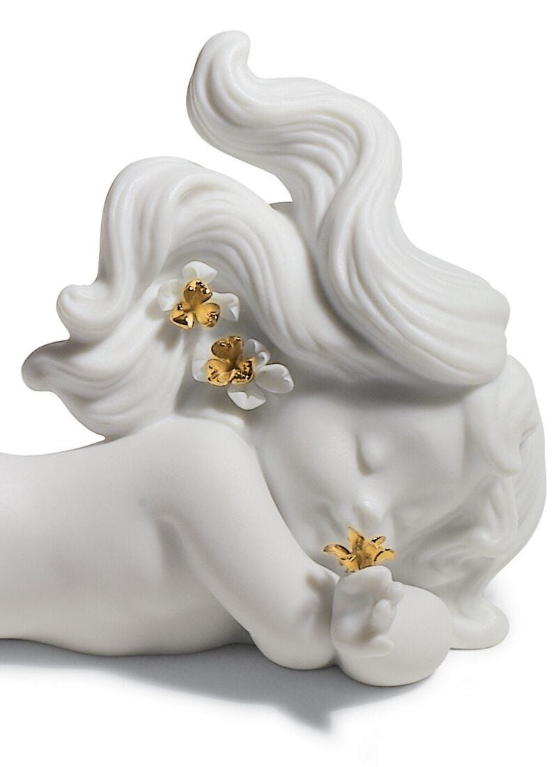 Day Dreaming at Sea Mermaid Figurine. Golden Lustre in Lladró