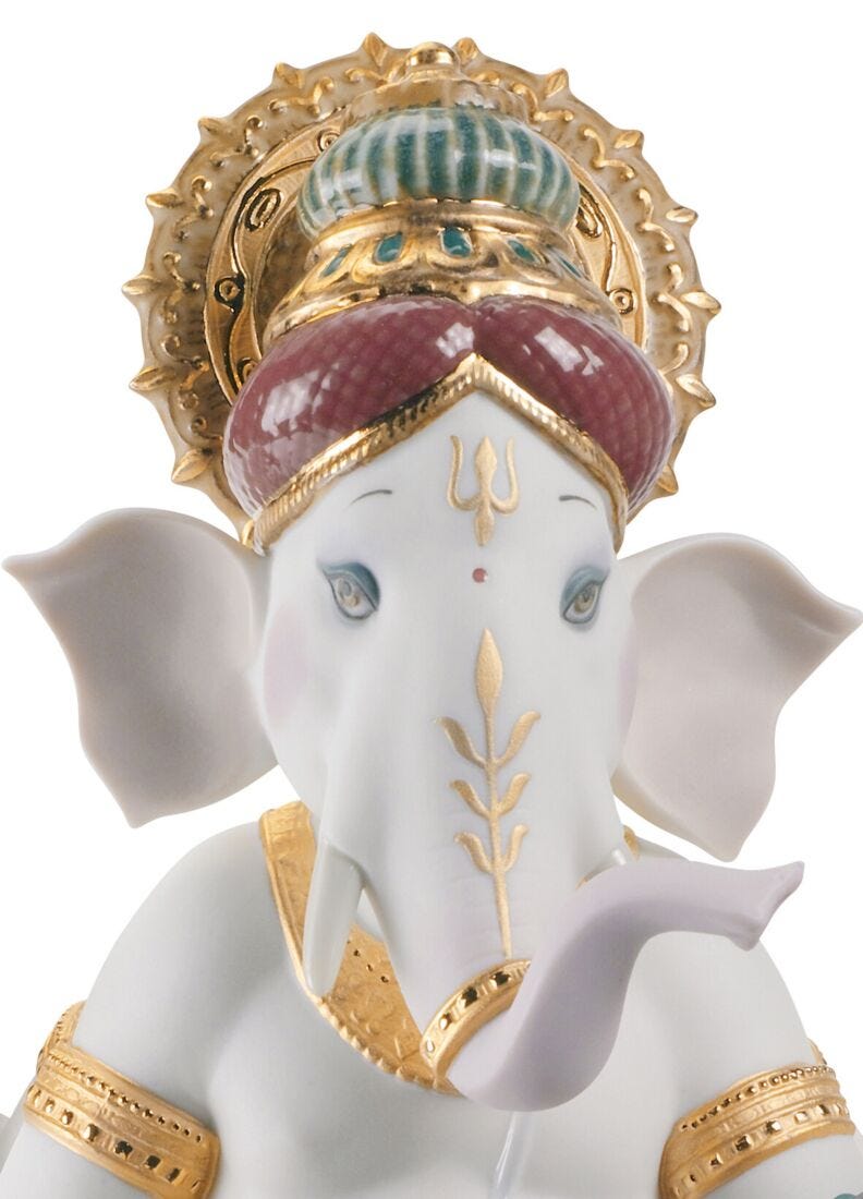 Veena Ganesha Figurine. Limited Edition in Lladró