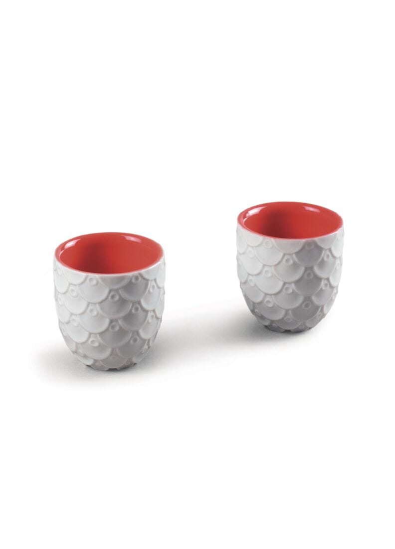 Chinese Dragon Sake Cups. Set of 2 Glasses in Lladró