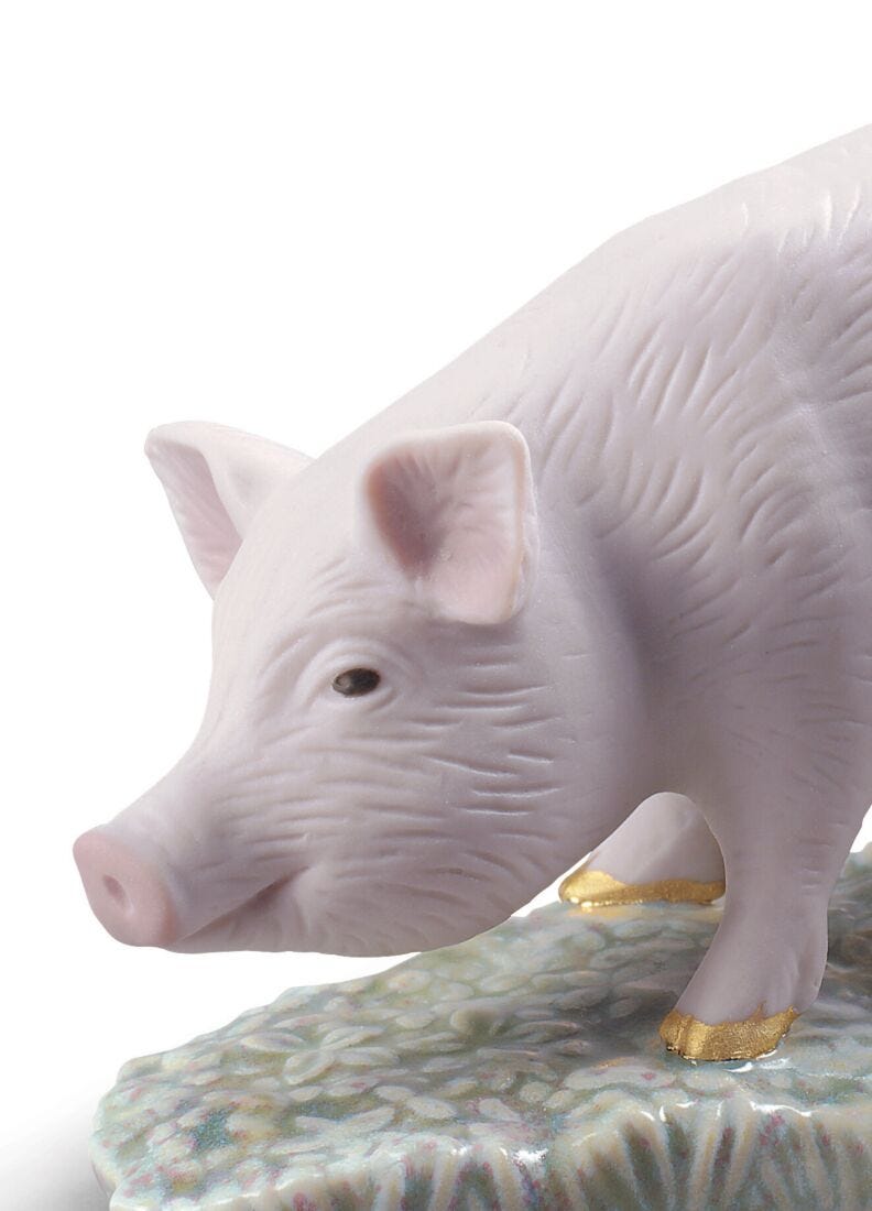 The Pig Mini Figurine in Lladró