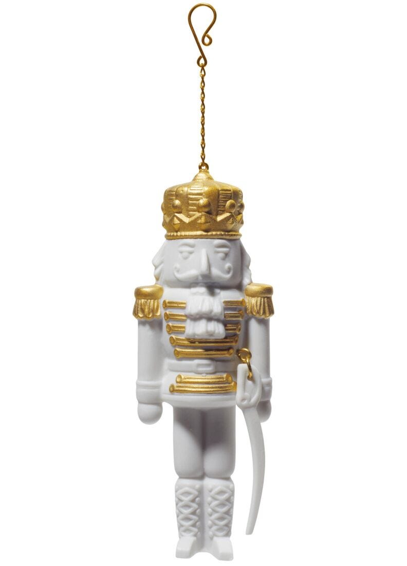 Nutcracker Christmas Ornament. Golden Lustre in Lladró